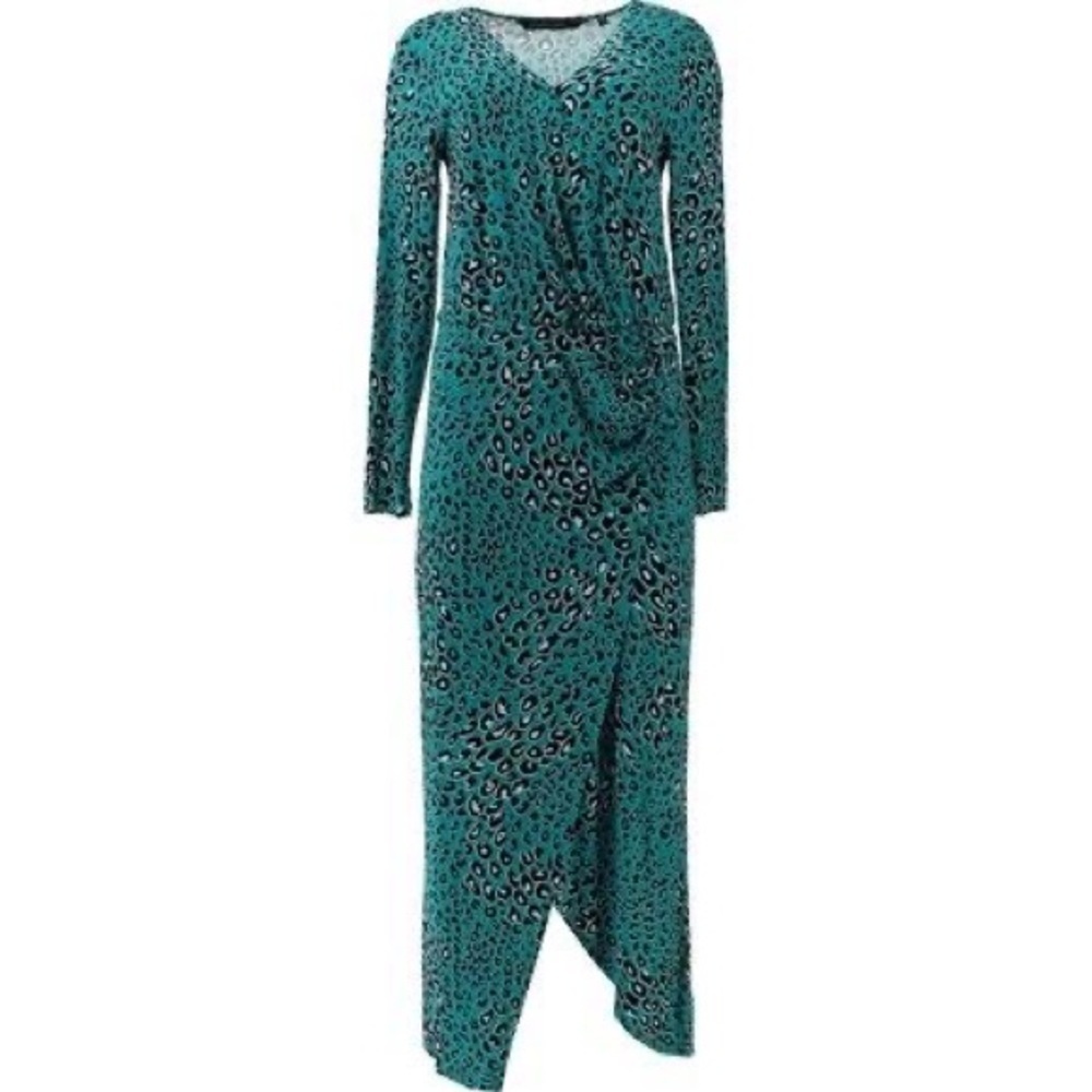 Colleen Lopez Long-Slv Surplice Maxi Dress Women's SZ S NWOT